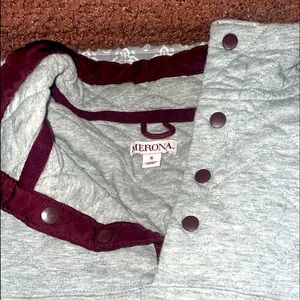 Grey and crimson pullover